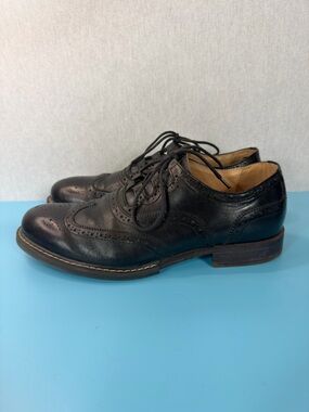 Classic Black Leather Wingtip Oxford Shoes - Men